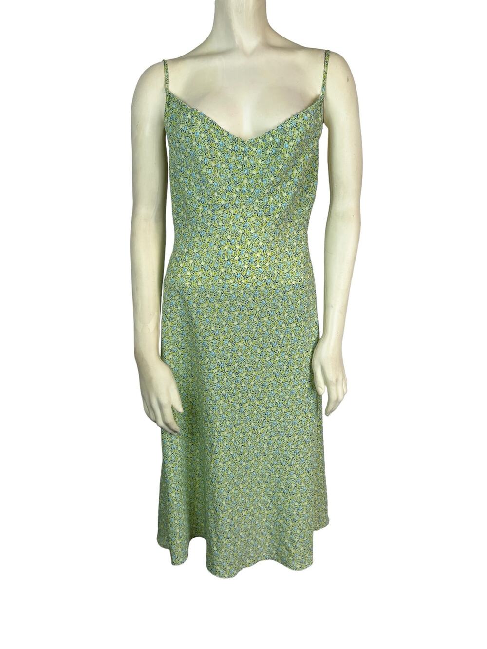 Express Green Sun Dress Y2K 90s Style 5 / 6 Grunge Retro Floral Sundress